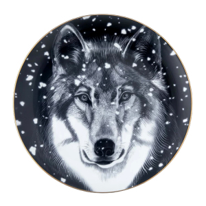 Декоративная тарелка "Эллипс-2" с рисунком "Тотем. Волк"